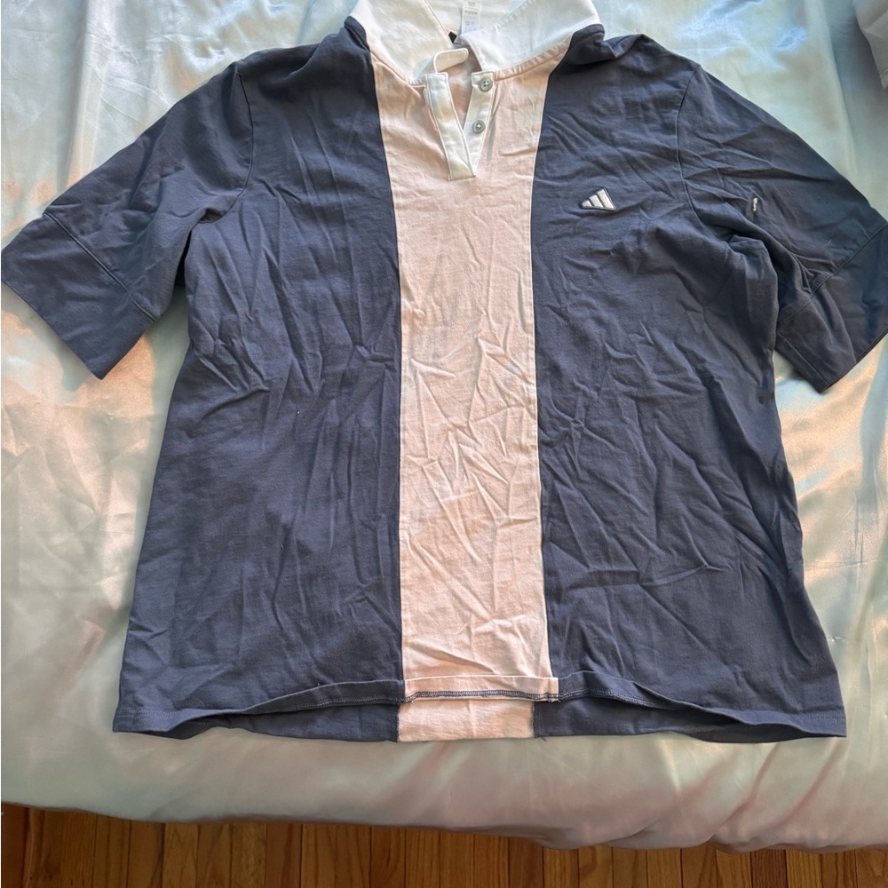 adidas Blue and White Short Sleeve Tee